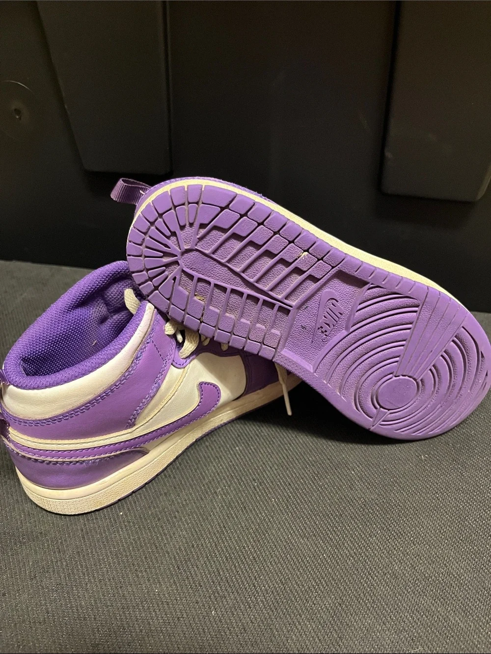 Air Jordan 1 Mid GS Size 3Y Purple White Kids Youth Sneakers DQ8424-511 (B11)